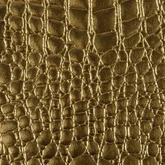 1 Yard Faux Crocodile Vinyl Fabric For Upholstery Handbags Wallets Crafts 54 Inch Width Gold