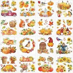 16 Fall Thanksgiving Rub on Transfers for Crafts - Pumpkin