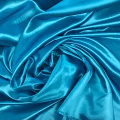 1 Yard Shiny Satin Backdrop Fabric Lightweight Polyester Drapery 5 feet wide x 8 feet high Turquoise