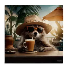 Stupell Industries Animal Sipping Tropical Drink Canvas Wall Art Design by RB