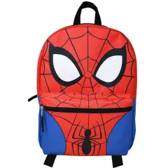 Spiderman Head Nylon Kids Backpack 16" School Bookbag for Girls and Boys ages 3+