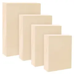 Da Vinci Pro Birch Wood Panel 1-5/8" Deep &ndash; Bundle of 4 Small Rectangular Panels - Fine Textured, Warp Resistant, Lightweight & Rigid &ndash;For Mounting Sanded Pastel or Watercolor Paper, Linen or Canvas