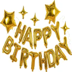 3D Gold 23pcs Birthday Balloons