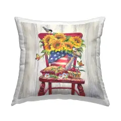 Patriot Porch Still Life Decorative Printed Throw Pillow Design by Geoff Allen, 18 x 7 x 18