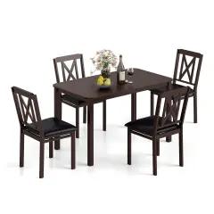 Costway 5 Piece Dining Table Set for 4 Rectangular Kitchen Table & 4 Chairs Dinette Set
