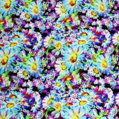 Butterflies Daisies Printed Spandex