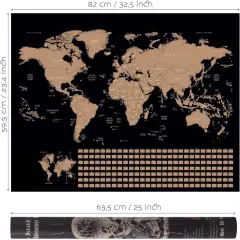 Scratch Off World Map Poster United States Map Wall Art Gift for Travelers Map of the World USA Travel Map Great Wall Decor Deluxe Adventure Map