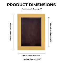 Classic Natural Wood Shadow Box Frame with Acrylic Front - Brown Suede Backing, 30 Sizes