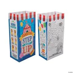 Medium Carnival Activity Paper Treat Bags 5" x 3 1/4" x 10"