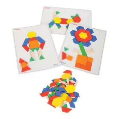 Kaplan Early Learning Company Pattern Blocks and Picture Cards Set