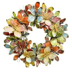 22" Capiz Butterfly Wreath &ndash; Handmade Spring & Easter Decor, Christmas gift - Holiday Tree