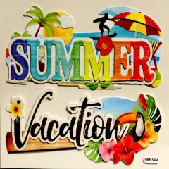 Designer Summer & Vacation Dimensional Title Stickers