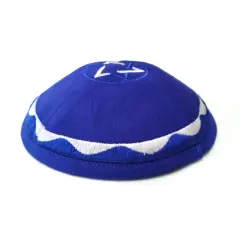 Kippah Blue Cotton