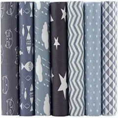 7pcs Gray Series Cotton Fabric Quilting Patchwork - 40X50cm