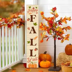 Happy Fall Standing Porch Sign Decoration - 47.2 x 7.8 Inch