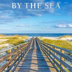 By the Sea | 2026 12 x 24 Inch (Hanging) Monthly Square Wall Calendar | Foil Stamped Cover
