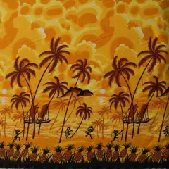 1 Yard Island Sunset Over Ocean Peachskin Fabric For Soft Draping Apparel And Craft Projects 45 Inch Yellow