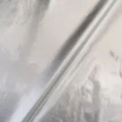 1 Yard Solid Shiny Vinyl Fabric On Polyester Spandex For Dancewear 58 Inch Wide Silver