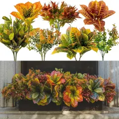 12 Bunches Artificial Fall Flowers - Color Changing Wood Landscape