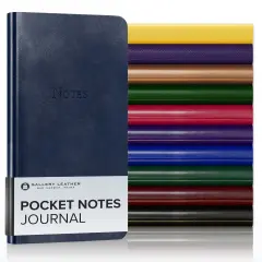 Pocket Notes Leather Journal by Gallery Leather - 6"x3.25" Acadia Navy