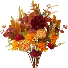 Artificial Flowers Bouquets - Fall-Dahlia