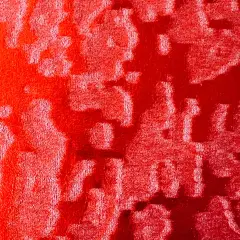 1 Yard Stretchy Velvet Hologram Embossed Island Print Fabric 60 Inches Width Red