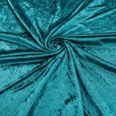 1 Yard Crushed Stretch Panne Velvet Velour Fabric for Dresses Dancewear Loungewear and Costumes Teal