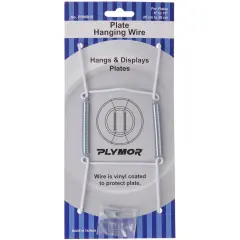Plymor White Vinyl Finish Wall Mountable Plate Hanger, 6.125" H x 3" W x 0.5" D (For Plates 8" - 10")