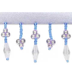 5 yards of Faux Rhinestone Beaded Fringe Trim | 5 yard cut Lavender