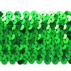 5 yards of 5 Row 1 3/4" Metallic Stretch Sequin Trim | 5 yard cut Green