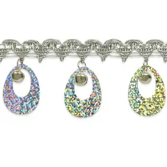 5 Yards of Naja Bell Sequin Metallic Trim | 5 yard cut Silver