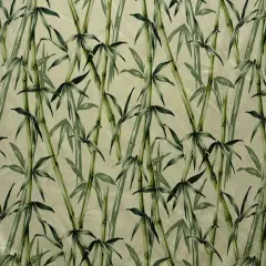 1 Yard Bamboo Branches Leaves Cotton Upholstery Fabric 36in L x 56in W Cream