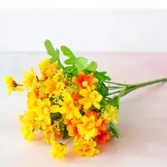 Outdoor Artificial Flower Plant Grass Garden Daisy Home Decoration Orange