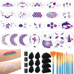 46 pcs Face Paint Stencils(Multicolor)