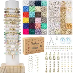 7200pcs Clay Beads, 24 Colors 2 Boxes Beads for Bracelets, Clay Beads Bracelet Making kit