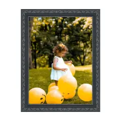 39x14 Black Picture Frame Beaded Antique Traditional Vintage Framing