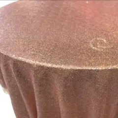1 Yard Glitz Sequin Tablecloth Round 120 Inch Sparkling Polyester Linen for Weddings and Events Blush
