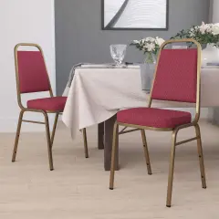 Emma and Oliver 4 Pack Trapezoidal Back Stacking Banquet Chair