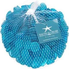 Flat Marbles Vase Filler - 3 Lb (315 pcs) Aqua Glass Pebbles for Vases - Clear Glass Stones for Vases - Flat Glass Marble for craft and Home d&eacute;cor - Aquarium Glass Marble filler