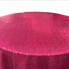 1 Yard Glitz Sequin Tablecloth 108 Inch Round Sparkling Polyester for Weddings and Events Fuchsia