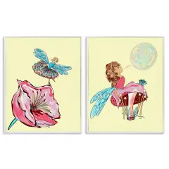 Stupell Industries Magical Ballerina Fairies 2pc Framed Giclee Set, design by Susan Lugar