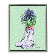 Stupell Industries Lavender Herb Boots Floating Frame, design by Susan Lugar