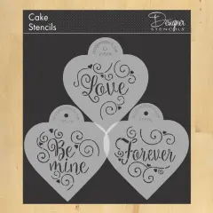 Love, Be Mine, Forever Hearts Cookie Stencil Set | Baking Stencils for Royal Icing, Airbrush, Dusting Powder |