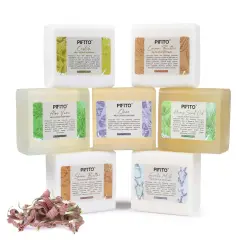 Pifito Melt and Pour Soap Base Sampler (7 lbs) │ Assortment of 7 Bases (1lb ea) │ Hemp Seed Oil, Clear, Aloe Vera, Goats Milk, Cocoa Butter, Shea Butter, Castile │ Glycerin Soap Making Supplies