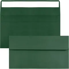 50 Pack Dark Green #10 Business Envelopes, Standard Envelopes Self Seal, 4 1/8 x 9 1/2 Inch Letter Size Business Mailing Envelopes for Checks Invoices Statements Baby Shower Christmas Wedding Birthday
