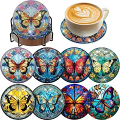Butterfly Diamond Art Painting Coasters - 8 PCS