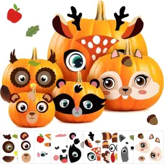 36Pcs Cute Autumn Animals Face Stickers