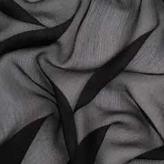 1 Yard Black Bean Elegant Soil Crinkled Silk Chiffon Fabric 52" Wide Perfect for Evening Gowns