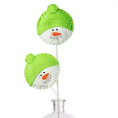 25" Green Plush Snowman Head Spray - Christmas Holiday Decor