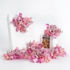 Dusty Pink Bows for Gift Wrapping, Mixed Color Pink/Dusty Rose/Light Pink Curly Ribbon Bows Self Adhesive for Presents, Wine Bottle, Treat Bags, Birthday, Wedding Party Favors - 6 Counts